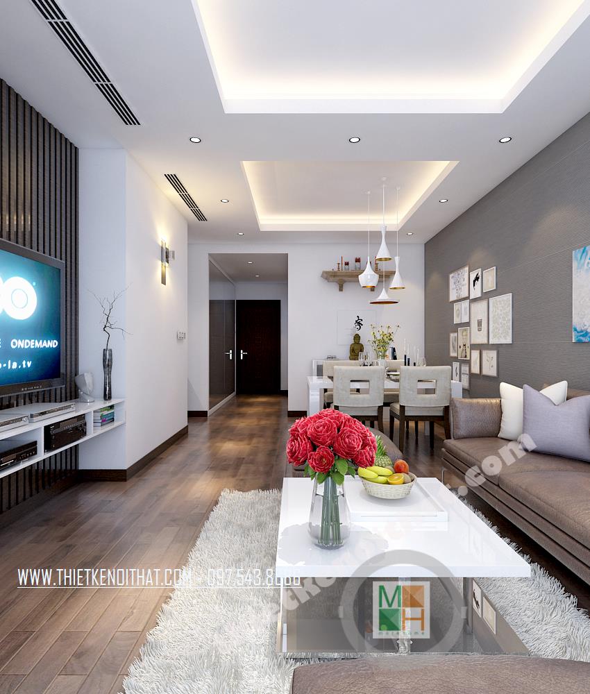 Thiết kế trần thạch cao chung cư đẹp tiện nghi Thiết kế trần thạ...